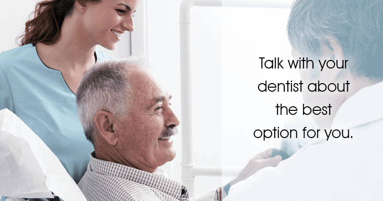 Your choice of options depends on your budget, oral health, and personal preference.