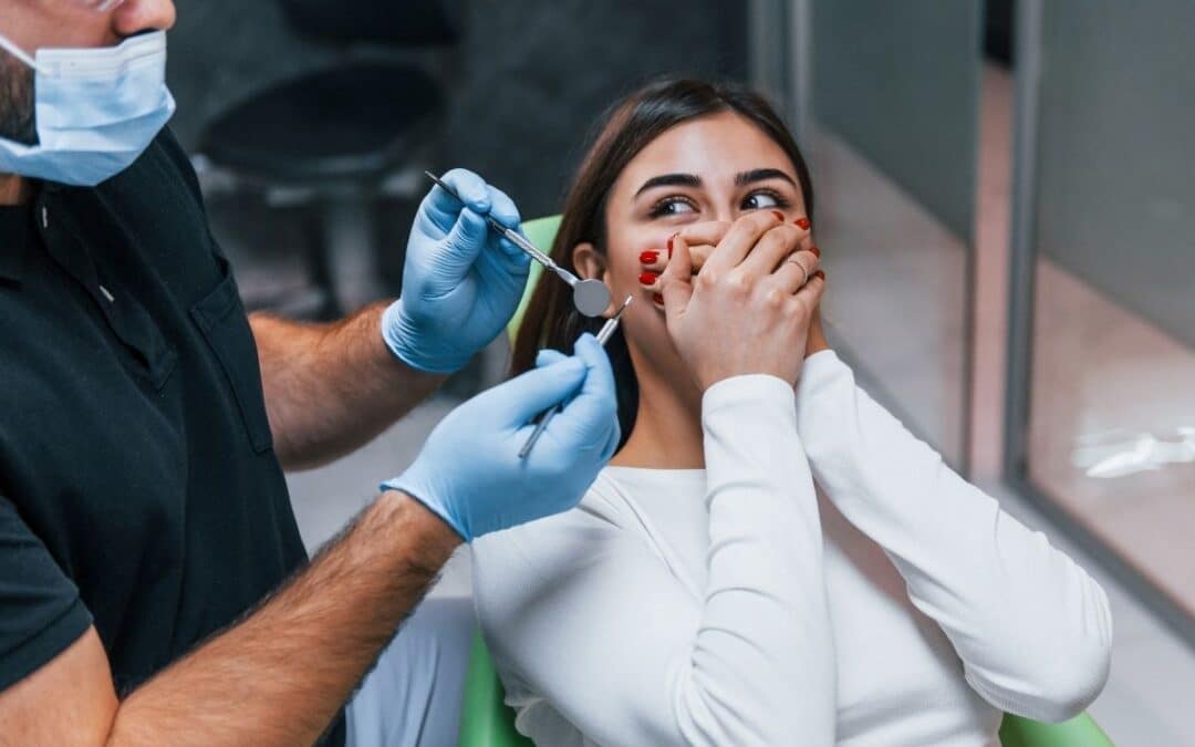 scared women at dental clininic Tulsa